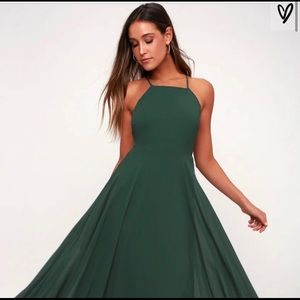 Lulu long green dress
